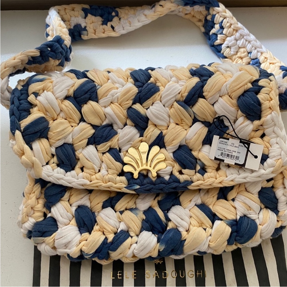 NWT Lele Sadoughi Braided Lyle Bag in Abalone